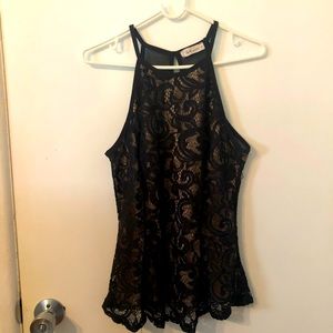 Black Lacey Halter Top